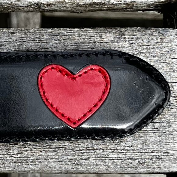 ❤️Moschino Black Leather Belt with Red Heart main image 9